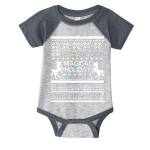 Magical Holiday Unicorn Ugly Christmas Sweater Infant Baby Jersey Bodysuit