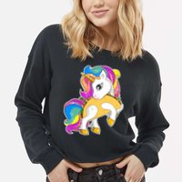 Magical My Little Taco-Corn Cropped Pullover Crew