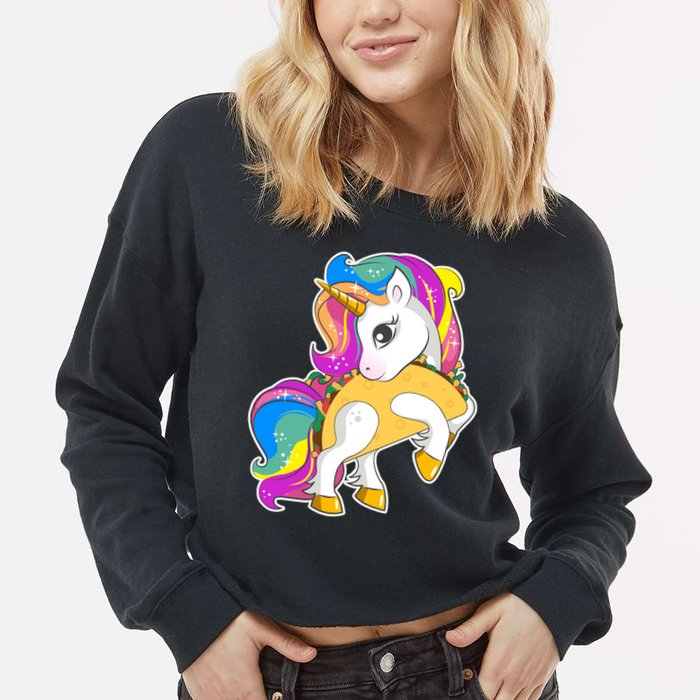 Magical My Little Taco-Corn Cropped Pullover Crew