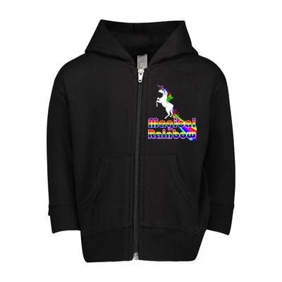 Magical Rainbow Unicorn Toddler Zip Fleece Hoodie