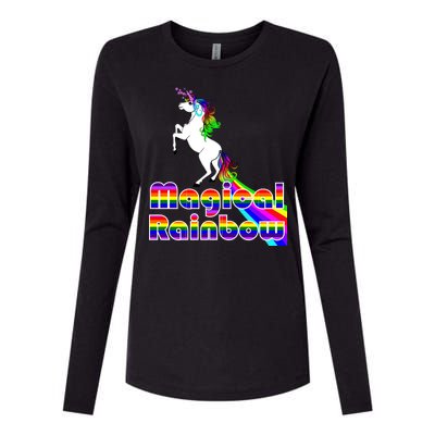 Magical Rainbow Unicorn Womens Cotton Relaxed Long Sleeve T-Shirt