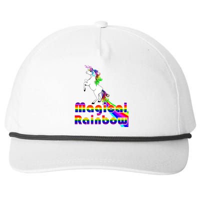 Magical Rainbow Unicorn Snapback Five-Panel Rope Hat