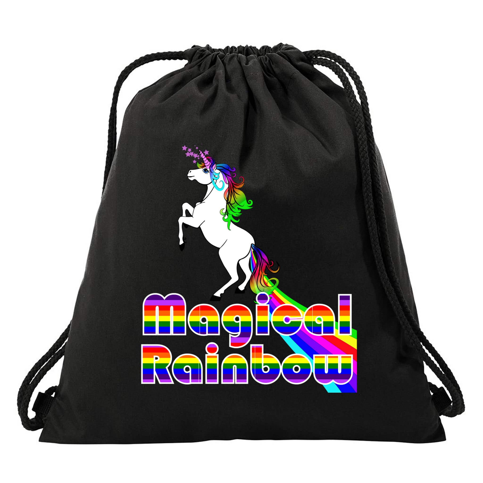 Magical Rainbow Unicorn Drawstring Bag