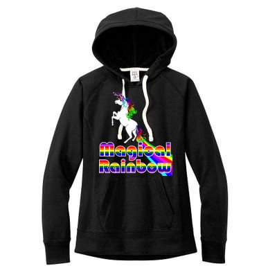 Magical Rainbow Unicorn Women's Fleece Hoodie