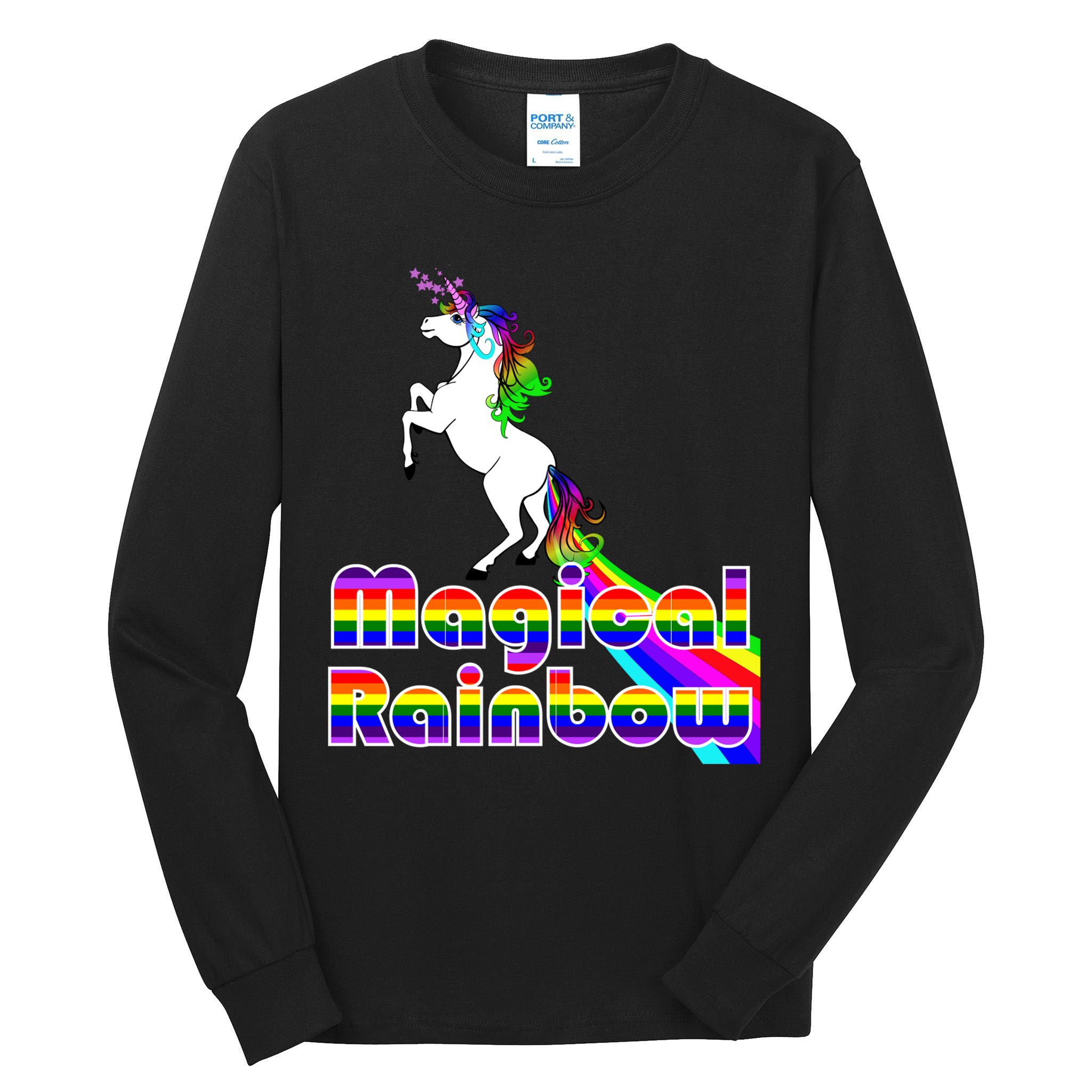 Magical Rainbow Unicorn Tall Long Sleeve T-Shirt