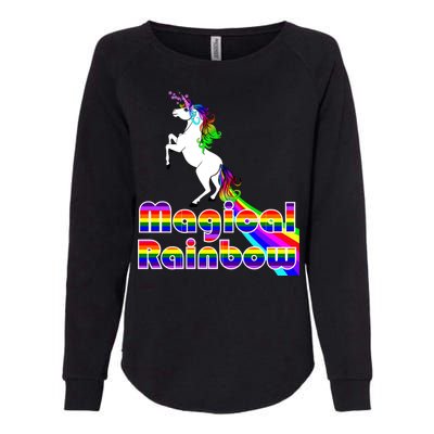 Magical Rainbow Unicorn Womens California Wash Sweatshirt