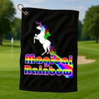 Magical Rainbow Unicorn Golf Towel
