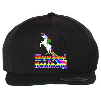 Magical Rainbow Unicorn Wool Snapback Cap