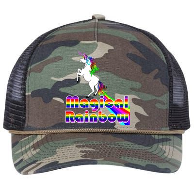 Magical Rainbow Unicorn Retro Rope Trucker Hat Cap