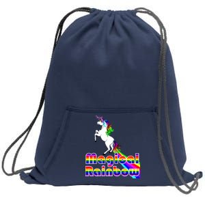 Magical Rainbow Unicorn Sweatshirt Cinch Pack Bag