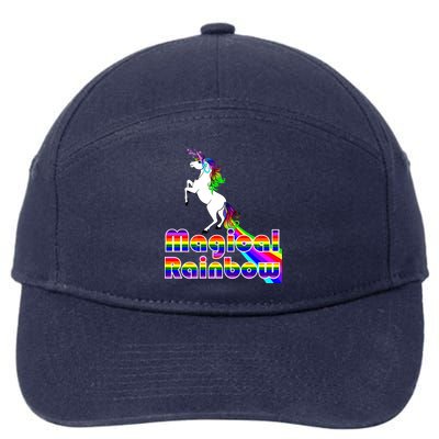 Magical Rainbow Unicorn 7-Panel Snapback Hat