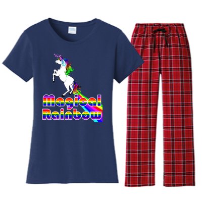 Magical Rainbow Unicorn Women's Flannel Pajama Set