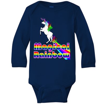 Magical Rainbow Unicorn Baby Long Sleeve Bodysuit