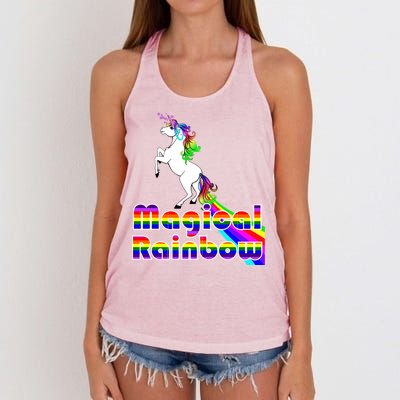 Magical Rainbow Unicorn Women's Knotted Racerback Tank