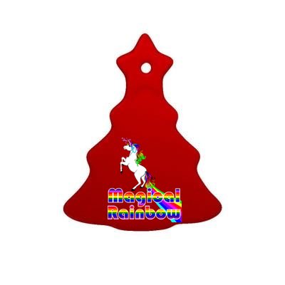 Magical Rainbow Unicorn Ceramic Tree Ornament