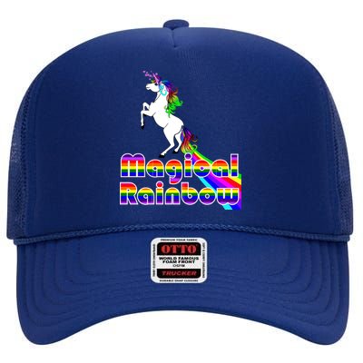 Magical Rainbow Unicorn High Crown Mesh Back Trucker Hat