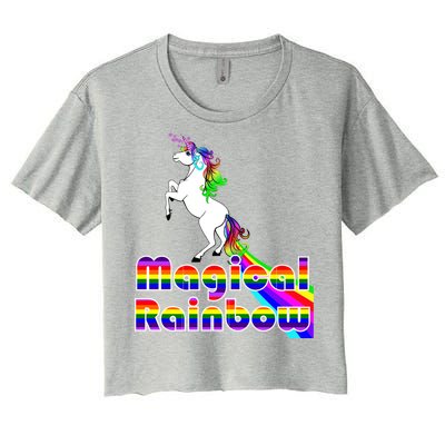 Magical Rainbow Unicorn Women's Crop Top Tee