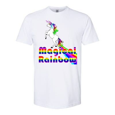 Magical Rainbow Unicorn Softstyle® CVC T-Shirt