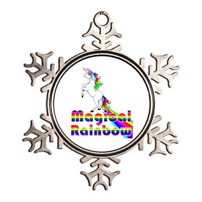 Magical Rainbow Unicorn Metallic Star Ornament