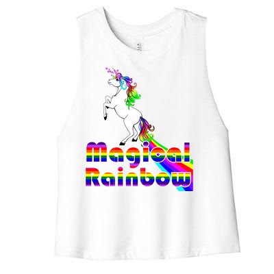 Magical Rainbow Unicorn Women's Racerback Cropped Tank