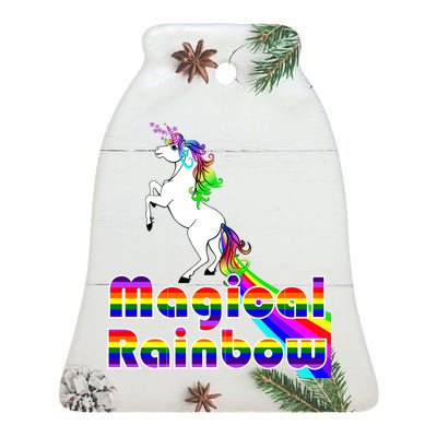 Magical Rainbow Unicorn Ceramic Bell Ornament