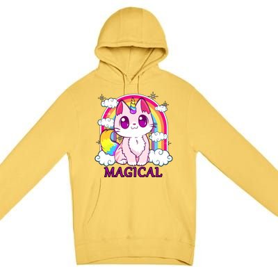 Magical Rainbow Unicorn Kitty Premium Pullover Hoodie