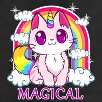 Magical Rainbow Unicorn Kitty Cool Comfort Performance Bucket Hat