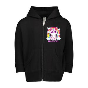 Magical Rainbow Unicorn Kitty Toddler Zip Fleece Hoodie