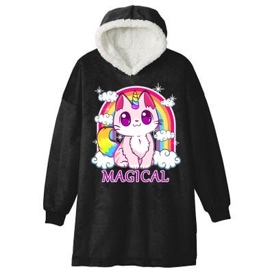 Magical Rainbow Unicorn Kitty Hooded Wearable Blanket
