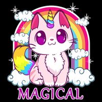 Magical Rainbow Unicorn Kitty 7-Panel Snapback Hat