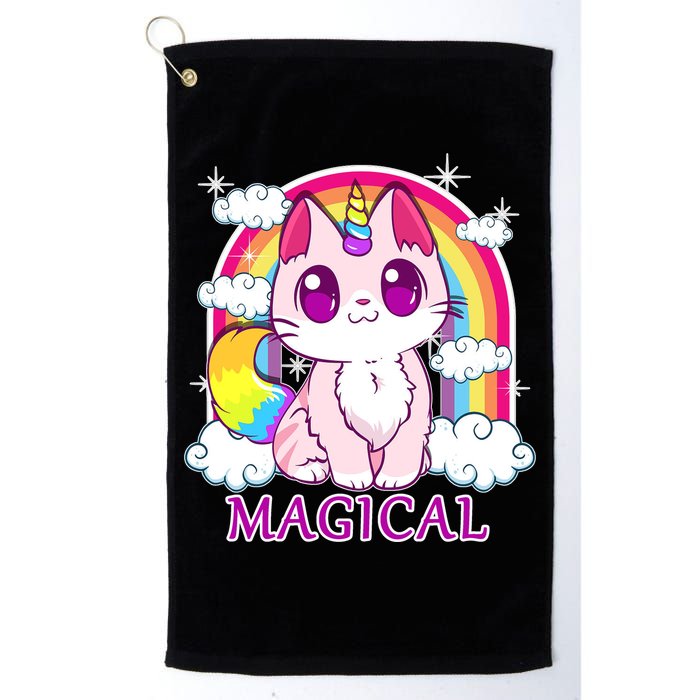Magical Rainbow Unicorn Kitty Golf Towel