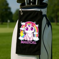 Magical Rainbow Unicorn Kitty Golf Towel
