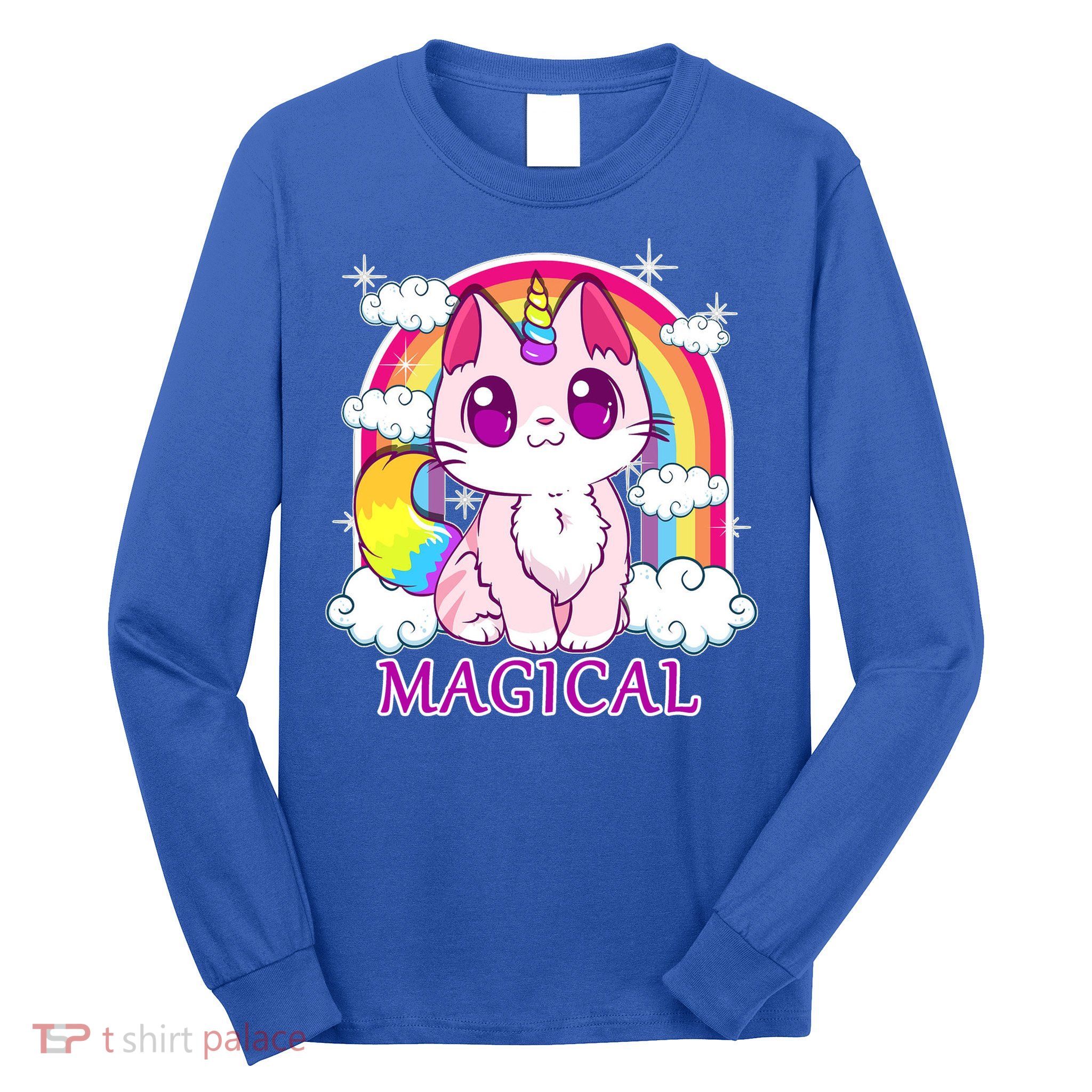 Magical Rainbow Unicorn Kitty Long Sleeve Shirt