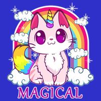 Magical Rainbow Unicorn Kitty Apron