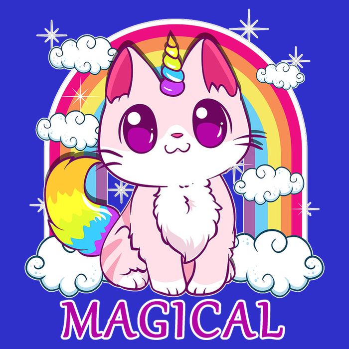 Magical Rainbow Unicorn Kitty Apron