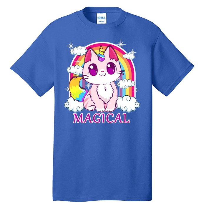 Magical Rainbow Unicorn Kitty Tall T-Shirt