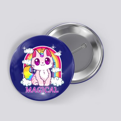 Magical Rainbow Unicorn Kitty Button