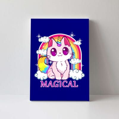 Magical Rainbow Unicorn Kitty Canvas