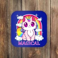 Magical Rainbow Unicorn Kitty Coaster