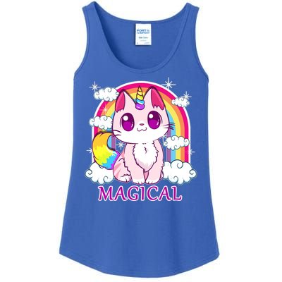 Magical Rainbow Unicorn Kitty Ladies Essential Tank