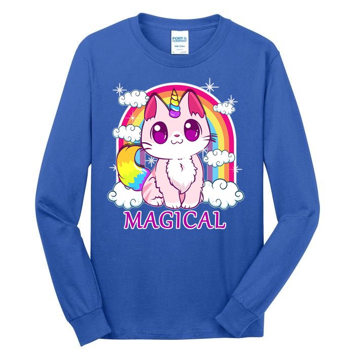 Magical Rainbow Unicorn Kitty Tall Long Sleeve T-Shirt