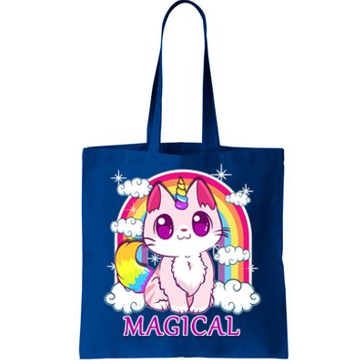 Magical Rainbow Unicorn Kitty Tote Bag