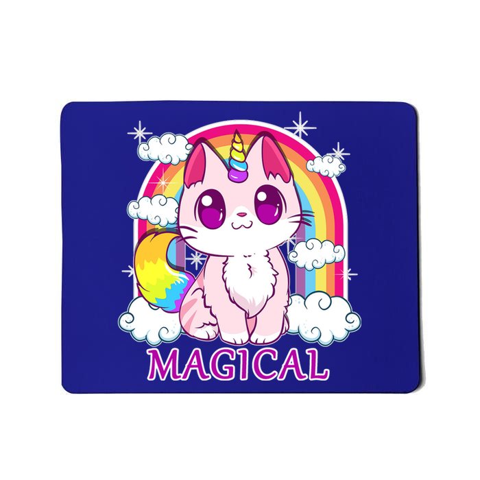 Magical Rainbow Unicorn Kitty Mousepad