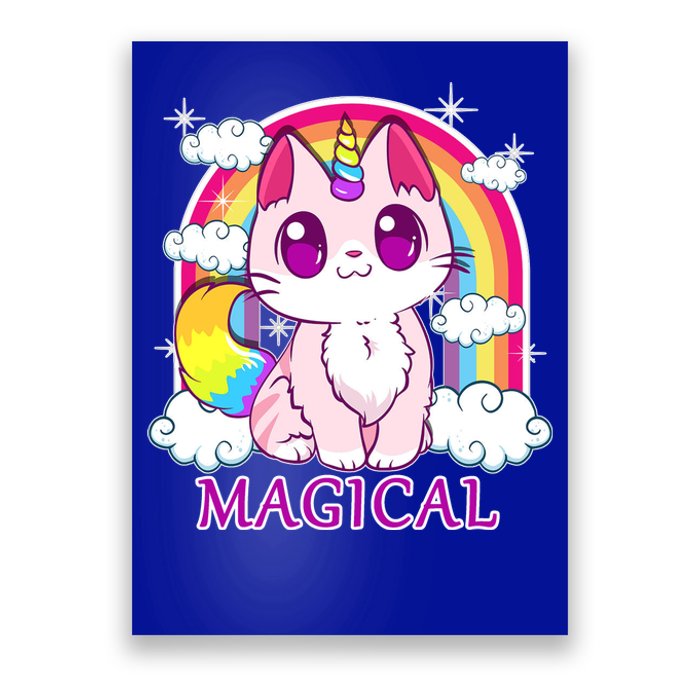 Magical Rainbow Unicorn Kitty Poster