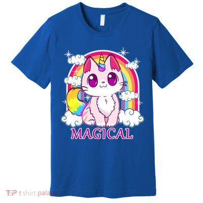 Magical Rainbow Unicorn Kitty Premium T-Shirt