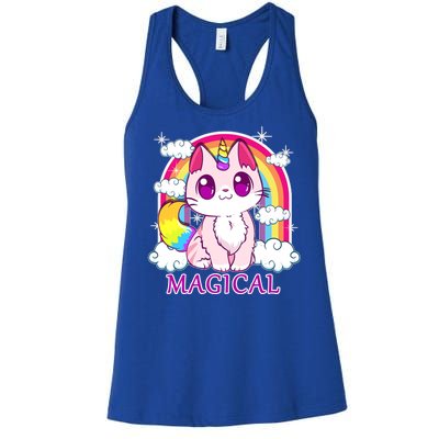 Magical Rainbow Unicorn Kitty Women's Racerback Tank