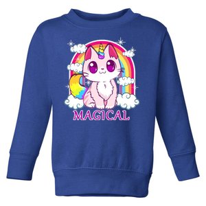 Magical Rainbow Unicorn Kitty Toddler Sweatshirt