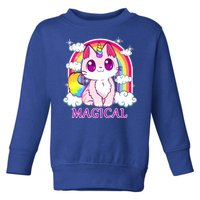 Magical Rainbow Unicorn Kitty Toddler Sweatshirt