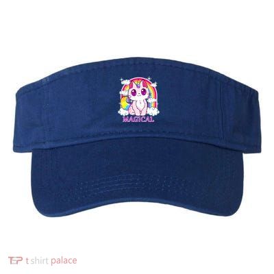 Magical Rainbow Unicorn Kitty Valucap Bio-Washed Visor
