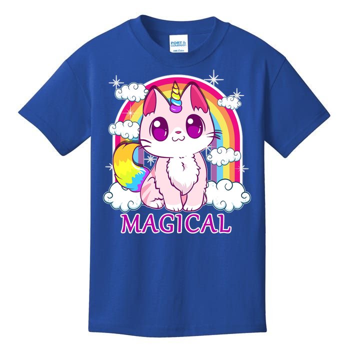 Magical Rainbow Unicorn Kitty Kids T-Shirt